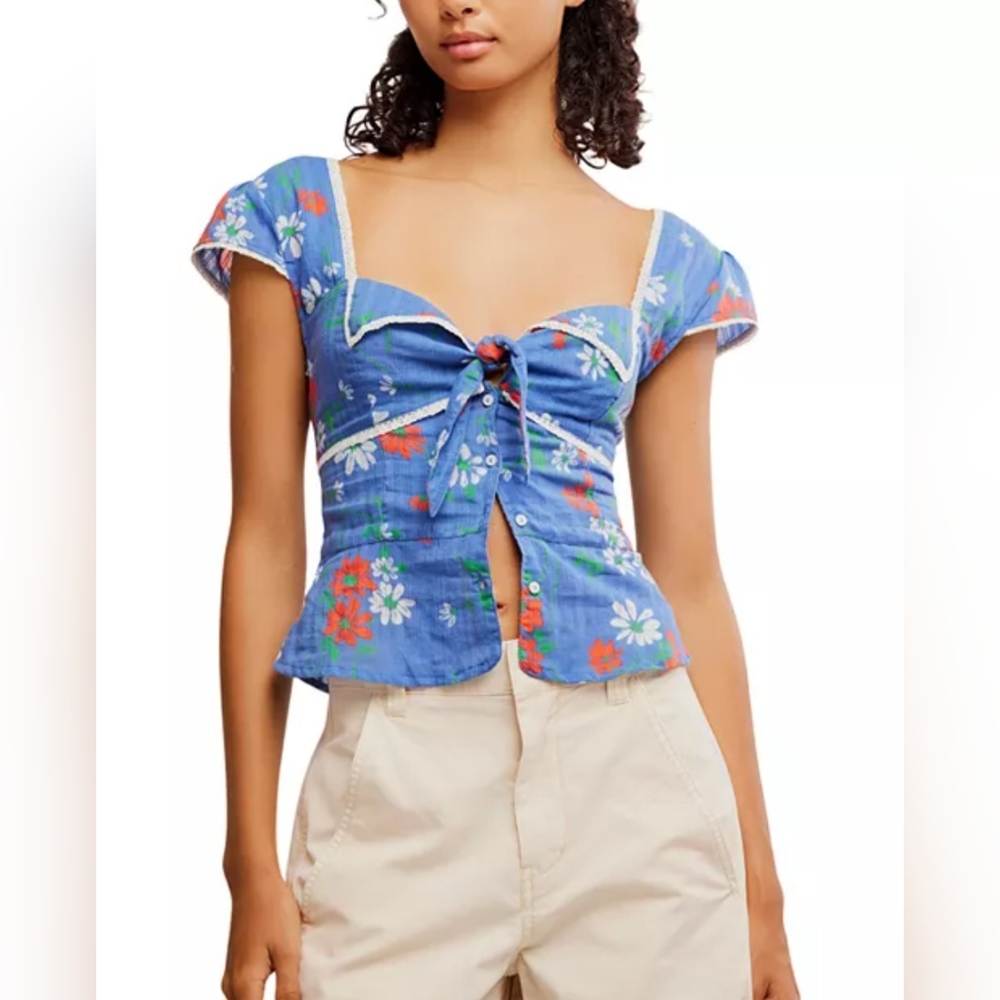 Free People Call Me Baby Blouse NWOT Size L